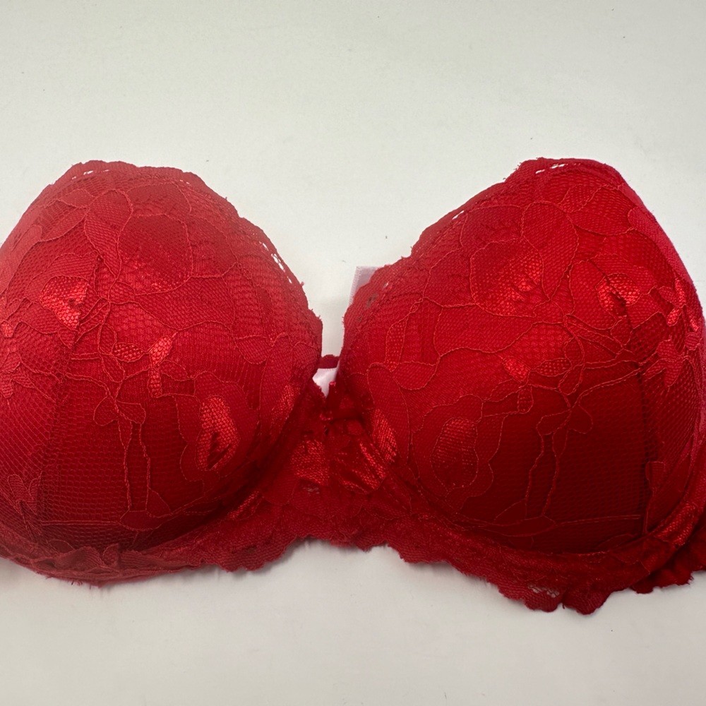 Strapless Red Padded Bra 36C